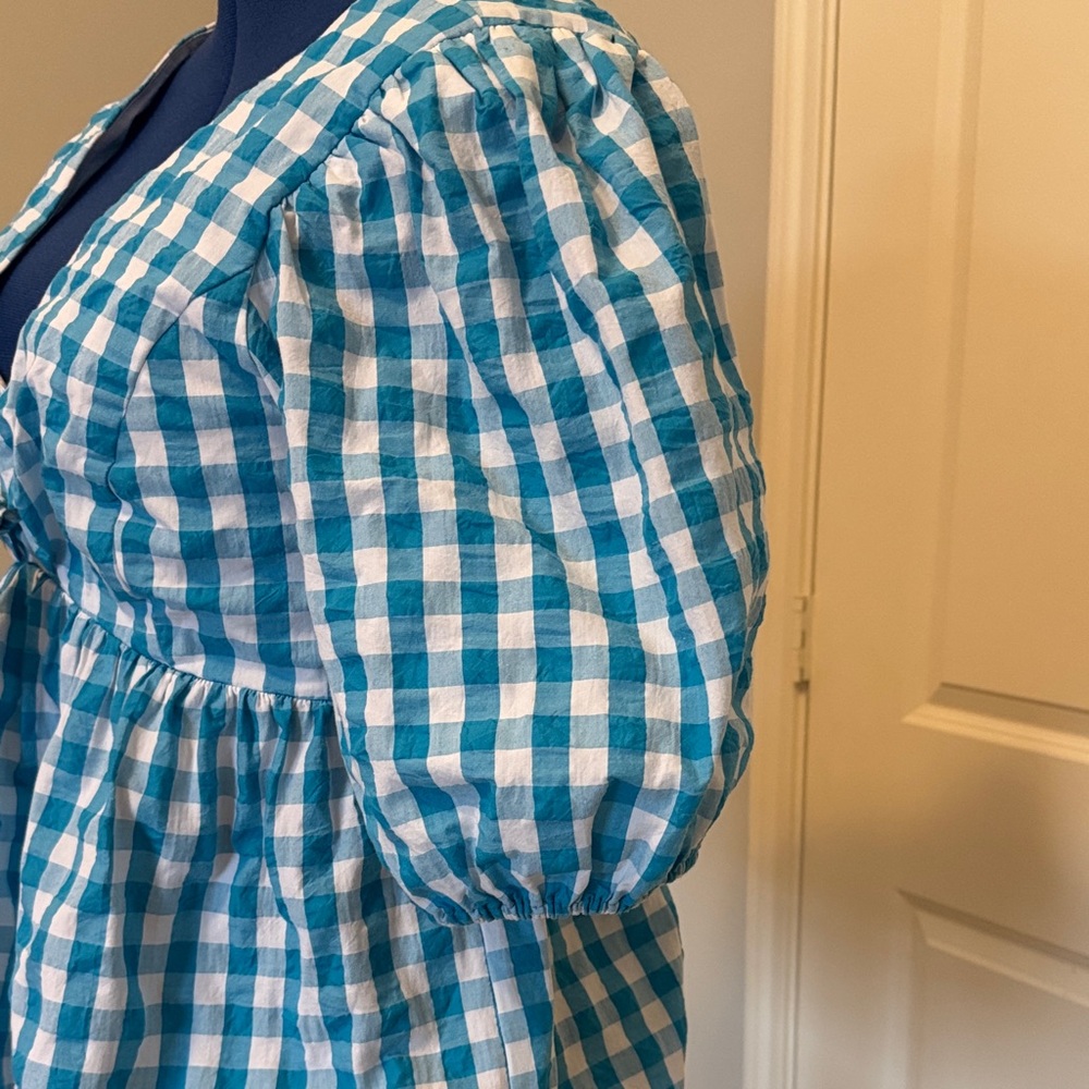 Lilly Pulitzer Blue and White Checkered Blouse - Picture 3 of 4